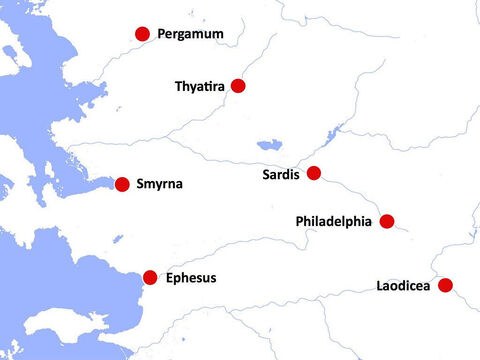 The location of the seven churches against a white background. – Slide 15