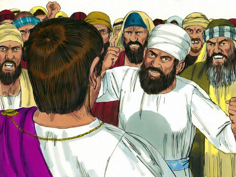 Pilate called together the chief priests, the rulers and the people, and said, ‘I have examined Jesus in your presence and have found no basis for your charges against him. Jesus has done nothing to deserve death. I am going to punish Jesus and then release Him.’ – Slide 3