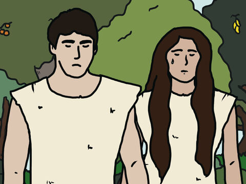 Adam named his wife Eve, because she was the mother of all human beings. And the Lord God made clothes out of animal skins for Adam and his wife, and he clothed them. – Slide 23