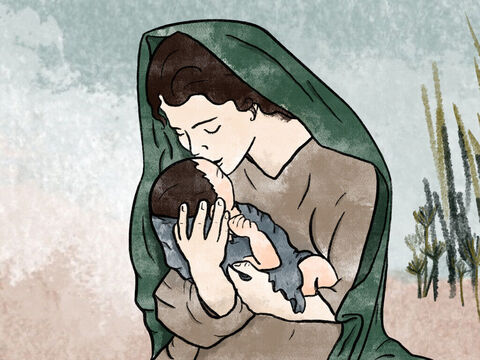 Now a man of the family of Levi married a daughter of Levi. She was going to have a baby, and she gave birth to a son. When she saw that he was beautiful, she hid him for three months. – Slide 3