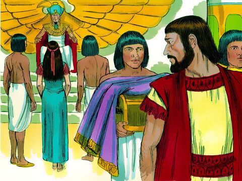 Pharaoh’s officials told Pharaoh how beautiful Abram’s ‘sister’ was and he took her into his palace. He gave Abram cattle, donkeys servants and gifts. – Slide 15