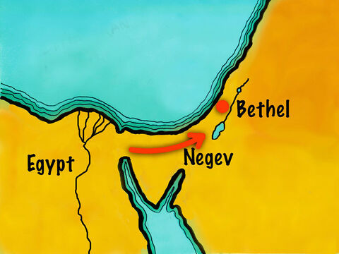 They arrived back at Bethel and settled there to live. Abram prayed to God calling on His name – Slide 19