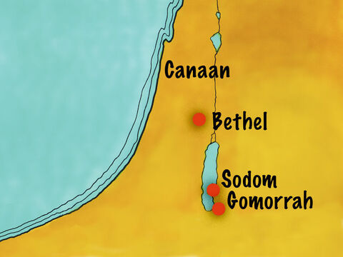 However, the people living in this area were very disobedient. Two cities in particular, Sodom and Gomorrah, were full of wickedness. But Lot chose this rich, fertile area as the best place for his family to live. – Slide 8
