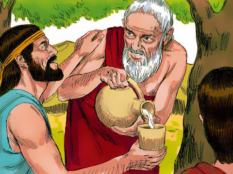 Abraham rushed to ask Sarah to bake fresh bread. He chose a choice calf and gave it to a servant to slaughter and cook the meat. Then he poured his fresh milk and curds and served it to his guests. – Slide 3