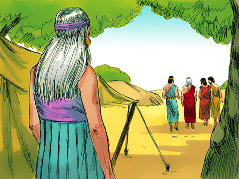 The men got up to leave and Abraham walked along with them to see them on their way. – Slide 7