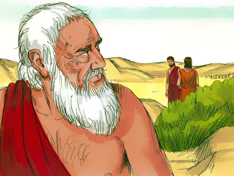 Two of the men started walking towards Sodom. Abraham was concerned as he knew his nephew Lot and his family were living in Sodom. – Slide 11