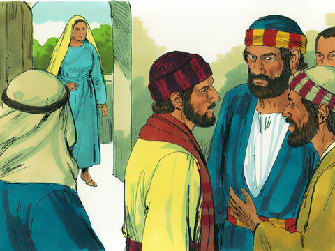 Three hours later Ananias’s wife Sapphira returned home, unaware what had happened to her husband. – Slide 5