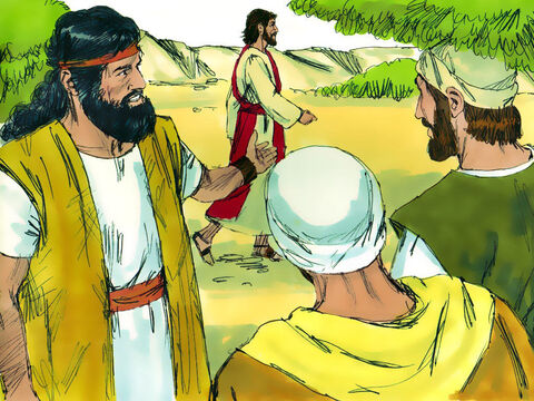 The following day, as John was standing with two of his disciples, Jesus walked by. John looked at Him intently and then declared, ‘See! There is the Lamb of God!’ – Slide 2