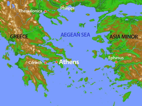 This map shows the position of Athens in ancient Greece. – Slide 1