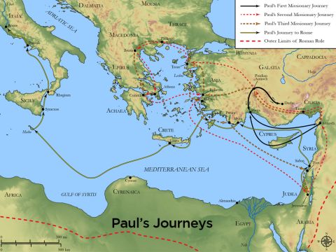 Map of Paul’s journeys. – Slide 2