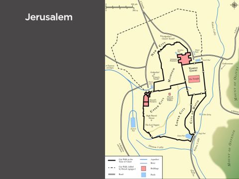 Map of Jerusalem in the time of Jesus and the Early Church. – Slide 3