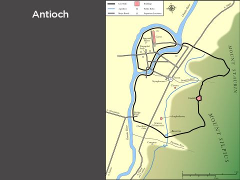 Map of Antioch in Syria where many Christians fled following persecution. – Slide 4