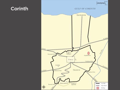 Map of Corinth as it was when the Apostle Paul visited. – Slide 8