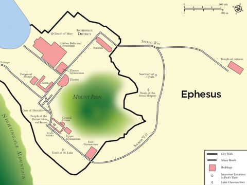 Map of Ephesus in the time of the Apostle Paul. – Slide 10