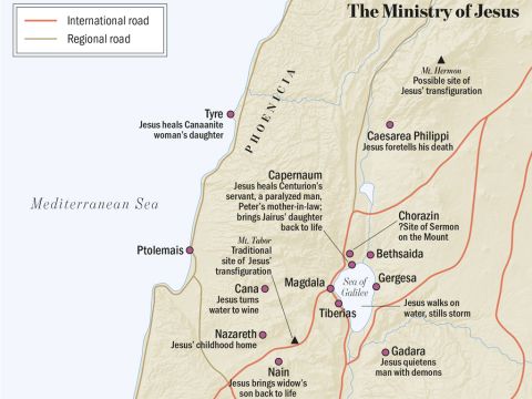 The ministry of Jesus – Galilee and the north. – Slide 5