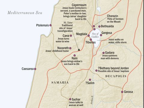 The ministry of Jesus – Galilee and the south. – Slide 6