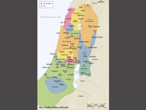 The twelve tribes of Israel and the land allotted to them. – Slide 4