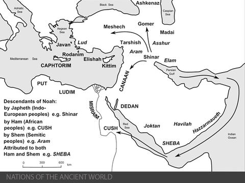 FreeBibleimages :: Maps: Journeys from Eden to Egypt :: Maps of ...