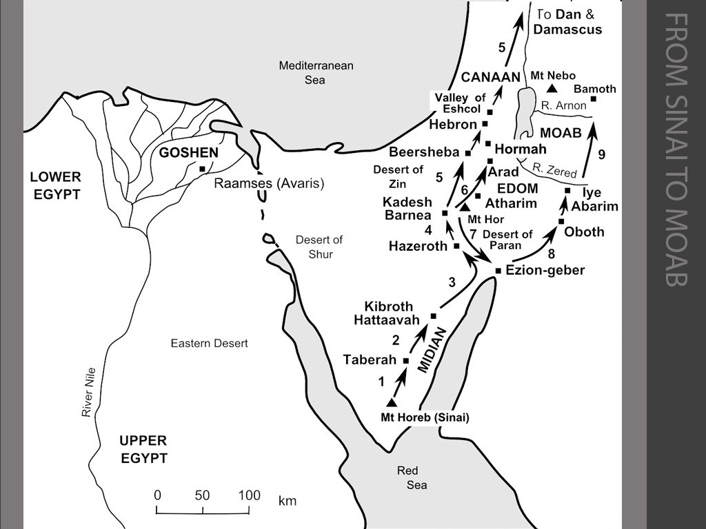 Israelites Journey From Egypt To Canaan Map
