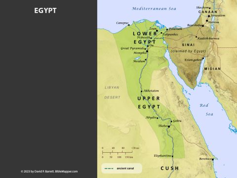 Egypt. <br/>Throughout Bible times, the history of Israel was often intertwined with the history of Egypt, an ancient and enduring civilization that sometimes loomed as a threat and other times offered a place of refuge and shelter for God’s people. – Slide 3