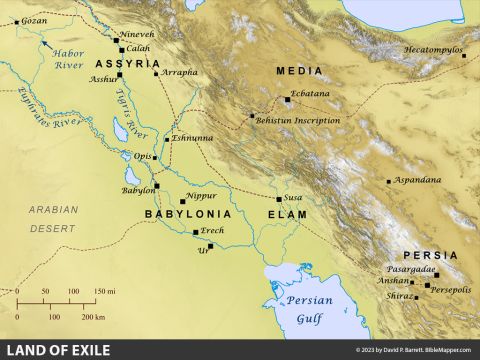 Land of Exile. <br/>Over a hundred years later, after the Northern Kingdom was exiled to Assyria, the Kingdom of Judah experienced several exiles at the hands of the Babylonians (605 B.C., 597 B.C., and 586 B.C.; see Daniel 1; 2 Kings 24-25; 2 Chronicles 36; Jeremiah 39; 52), with the most devastating episode occurring in 586 B.C., when the Temple of the Lord was destroyed and Judah was no longer ruled by its own king. The Babylonians carried away only the upper echelons of society, and from these exiles the Babylonians selected the most promising for service in the royal court (e.g., Daniel and his friends). The rest of the exiles were typically allowed to live together in their own communities in Babylon, to continue to worship the Lord, and to follow their distinct social customs. – Slide 3