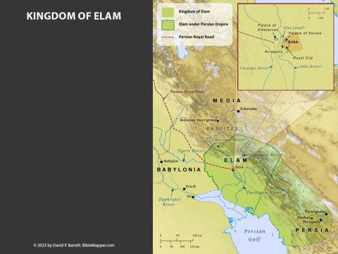 Kingdom of Elah. <br/>Elam eventually came under the domination of the Persian Empire. The Persians ruled their vast empire from three capital cities, including the ancient city of Susa in Elam. Thus, it was in Susa that Esther became the new queen of Persia and thwarted Haman’s plans to destroy the Jews. It was also in Susa where Nehemiah served as cupbearer to King Artaxerxes of Persia before receiving permission to travel to Jerusalem to rebuild it (Nehemiah 1). – Slide 5