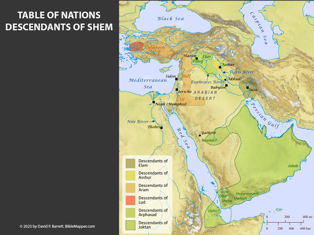 FreeBibleimages :: Bible maps in Genesis :: Maps that show locations ...