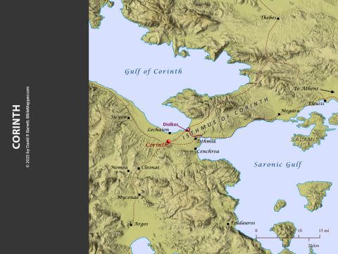 Corinth. <br/>Paul wrote at least two letters to the Corinthians, and the moral challenges the believers faced there attest to the very pagan culture of the city of Corinth (1 Corinthians 5;1-13; 6:12-20; 8:1-13; 10:14-22; 2 Corinthians 6:14-18). In his letter to the Romans, which was likely written from Corinth during his third missionary journey, Paul also mentions the church in Cenchrea (Romans 16:1). – Slide 7
