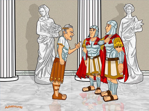 Later that year, Caesar Augustus – the ruler of the powerful Roman Empire – ordered a census. The Romans ruled Judea and the Hebrews were forced to obey Rome’s strict laws. Caesar wanted to know how many people he governed and how many he could tax. After all, there were lots of roads to build! <br/>“Everyone must go back to his home town and register for the census,” Caesar announced from his palace in Rome. <br/>Because Joseph was a descendant of King David, he had to travel to Bethlehem, the town where David grew up. But Bethlehem was far away, and Mary needed to arrive before the baby was born. Joseph packed their bags, put Mary on a donkey, and set out for Bethlehem along a dusty dirt path. – Slide 4