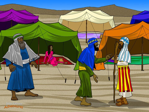 Moses was eager to continue the journey through the desert. He was back in a familiar land - after all, he had lived in the wilderness before he left to rescue God’s people. The Hebrews listened to Moses, packed up their tents, and marched toward a mountain called Sinai.  <br/>Imagine everyone in your family going camping for forty years. Would you all get along all the time? It was the same for the Hebrews. Moses tried to sort out everyone’s problems. But there were so many that his ears got tired just listening to them all. Luckily Jethro, Moses’ father-in-law, had an idea. <br/>“Moses, you’ll wear yourself out listening to everyone’s problems. Your job is to lead the people. Let other men take care of the day-to-day matters.” Even though Moses was the boss, he listened to what Jethro told him. He chose wise men and put them in charge of the people. – Slide 7