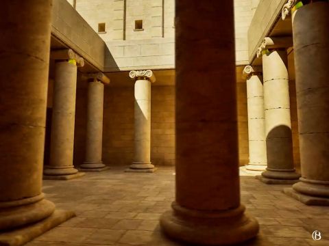 Each chamber had an open court with porticoes built along the four walls to provide protection from sun and rain. – Slide 4