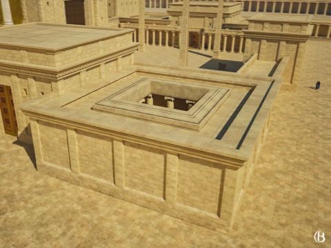 In the south-east corner was the ‘Chamber of the Nazarites’. Those taking the Nazarite vow, consecrated themselves to God by refraining from cutting their hair, drinking wine and never touching a dead body. At the completion of the vows period, Nazarites were required to bring three offerings: a ewe as sin offering, a lamb as a burnt offering and a ram as peace offering. In this chamber, the Nazarite would shave his hair and throw it into the fire under the big vat that was there. In this vat, the meat from the peace offering was cooked. The cooked shank of the peace offering was given to the priests and the rest of the meat from the offering was for the Nazarite. – Slide 6