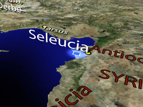 The two of them set off to the nearby port of Seleucia… – Slide 2