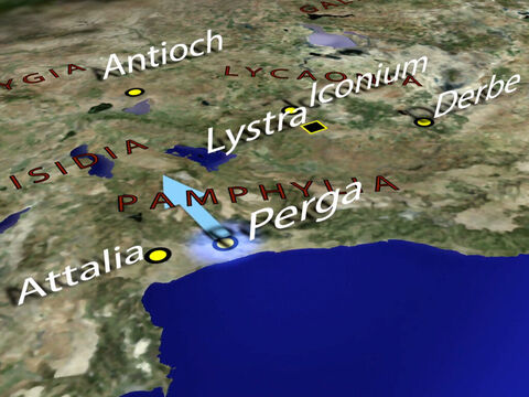 From Perga they went north into Pisidia towards Antioch.  <br/>(Acts 13:14). – Slide 9