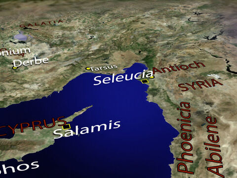 … then inland to Antioch in Syria where they reported their adventures to the church. <br/>(Acts 14:26-27). – Slide 21