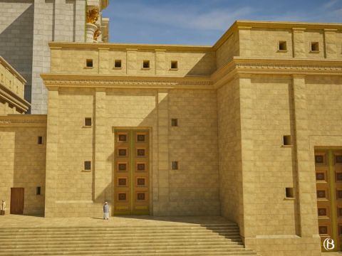 To the right of the Gola Chamber was the Water Gate. Through this gate a flask of water from the Gihon Spring was brought up to the Temple, to be used for the water libation which took place on the Altar during the Feast of Sukkot holiday. – Slide 9