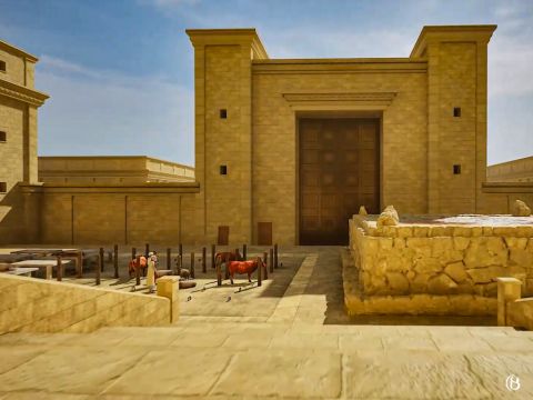 Here is a view of the Altar looking east towards the Nicanor Gate from the Sanctuary. – Slide 15