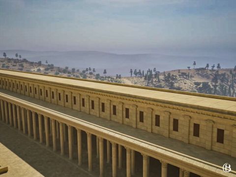 During the Herodian period, a colonnaded hall, known as the Royal Stoa, graced the whole length of the Southern Wall of the Temple in Jerusalem. – Slide 1