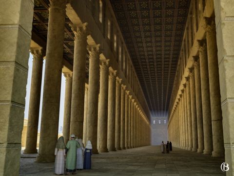 The main part of the Colonnade was used for the changing of money and purchase of sacrificial animals. This is the likely location where Jesus removed the moneychangers because they were overcharging poor devout Jews and intruding upon the place where Gentiles prayed. (Matt. 21:12-13). – Slide 3