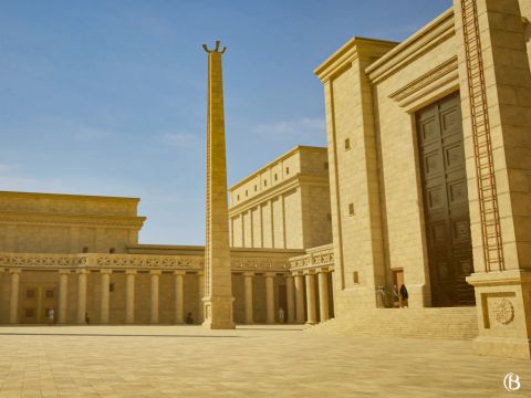 The view of the Court of the Women and Nicanor Gate from the north gate entrance. – Slide 7