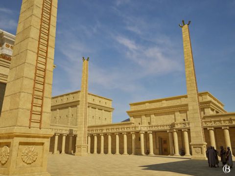 These lampstands were 26.25m (86ft) high which was half the full height of the Temple. – Slide 16