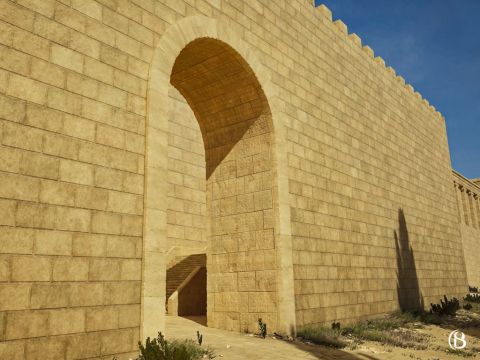 Pilgrims could enter through this outer wall entrance to get to the Shushan in the east wall. – Slide 4