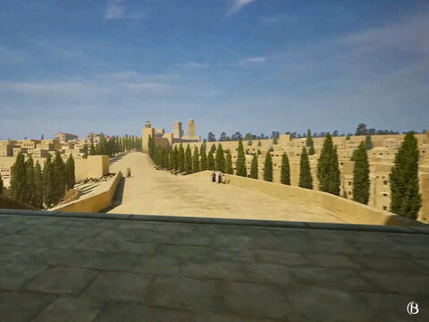 Here is the view looking east from this approach back towards the more prosperous Upper City of Jerusalem. – Slide 17