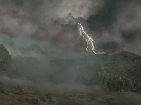 Mount Sinai was covered with smoke, because the Lord descended on it in fire. The smoke billowed up from it like smoke from a furnace, and the whole mountain trembled violently. – Slide 3