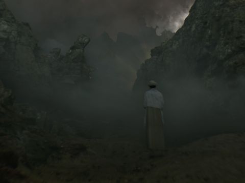 The people remained at a distance, while Moses approached the thick darkness where God was. – Slide 21