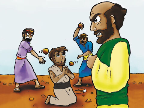 Stephen was a devout follower of Jesus Christ. Because of his faith in Jesus Christ the Jews stoned Stephen to death while Saul (later known as Paul) happily stood by. Paul wanted to persecute Christians so he decided to travel to Damascus to round up the Christians living there and put them in jail. – Slide 1