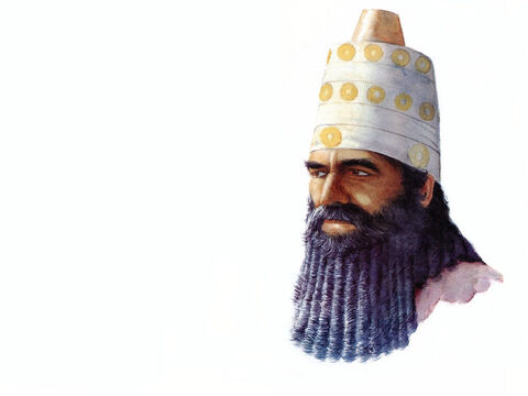 Illustration of Assyrian King Sennacherib by Pam Masco. – Slide 7