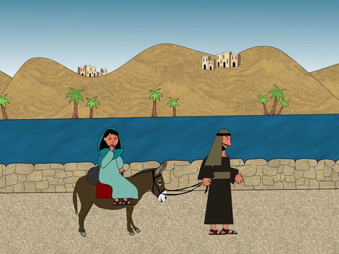 It took Joseph and Mary quite a few days to reach the city of Bethlehem. – Slide 6