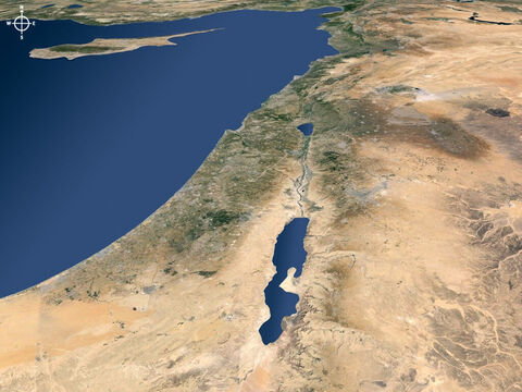 Ariel view of Israel and regions to the north viewed from the south. – Slide 12