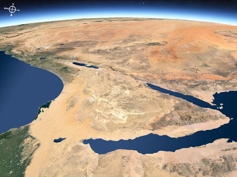 Ariel view of the middle east from the south-west with Sinai peninsular in foreground. – Slide 15